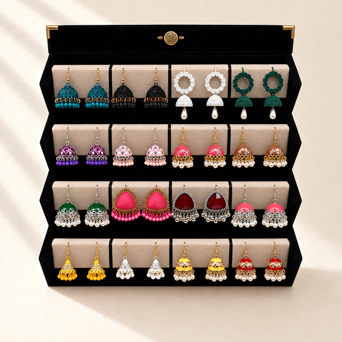 Rang-e-Bahar 16-Pair Jhumka Box