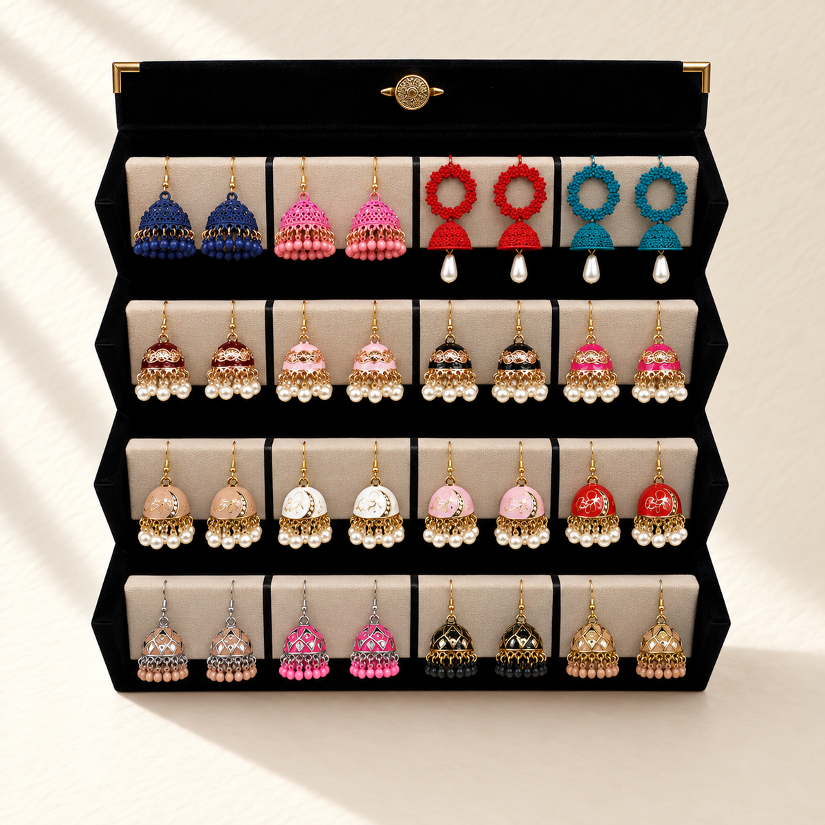 Gul-e-Rang 16-Pair Jhumka Box