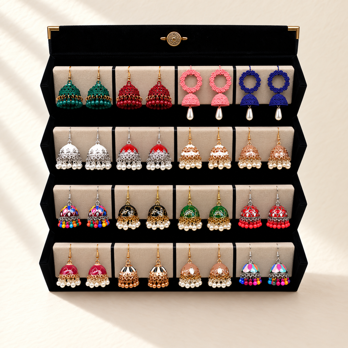 Rang-e-Noor 16-Pair Jhumka Box