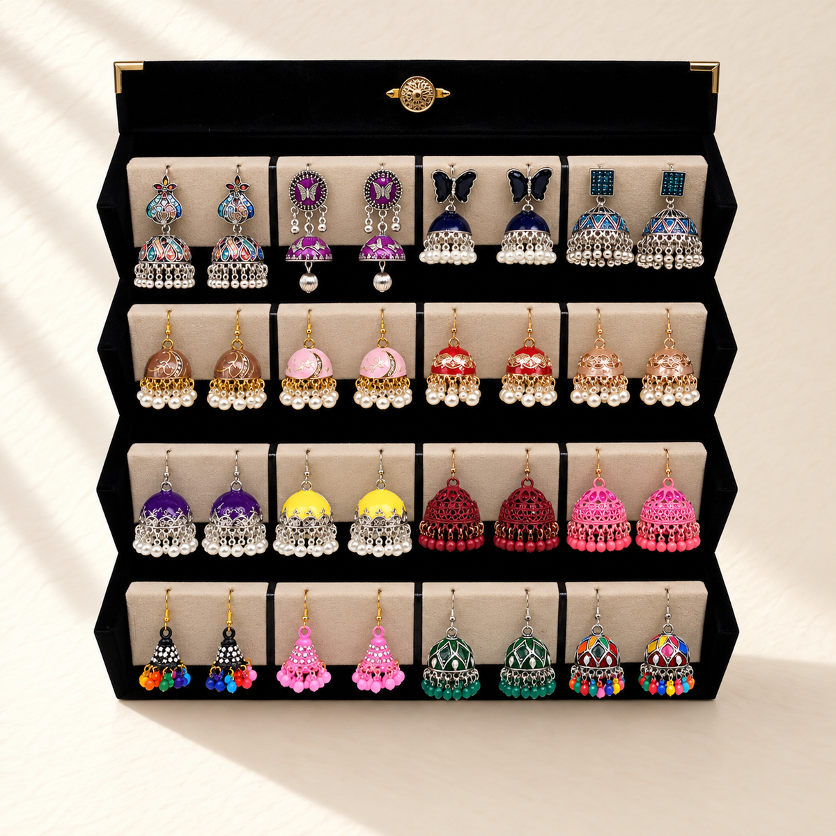 Mehfil-e-Rang 16-Pair Jhumka Box