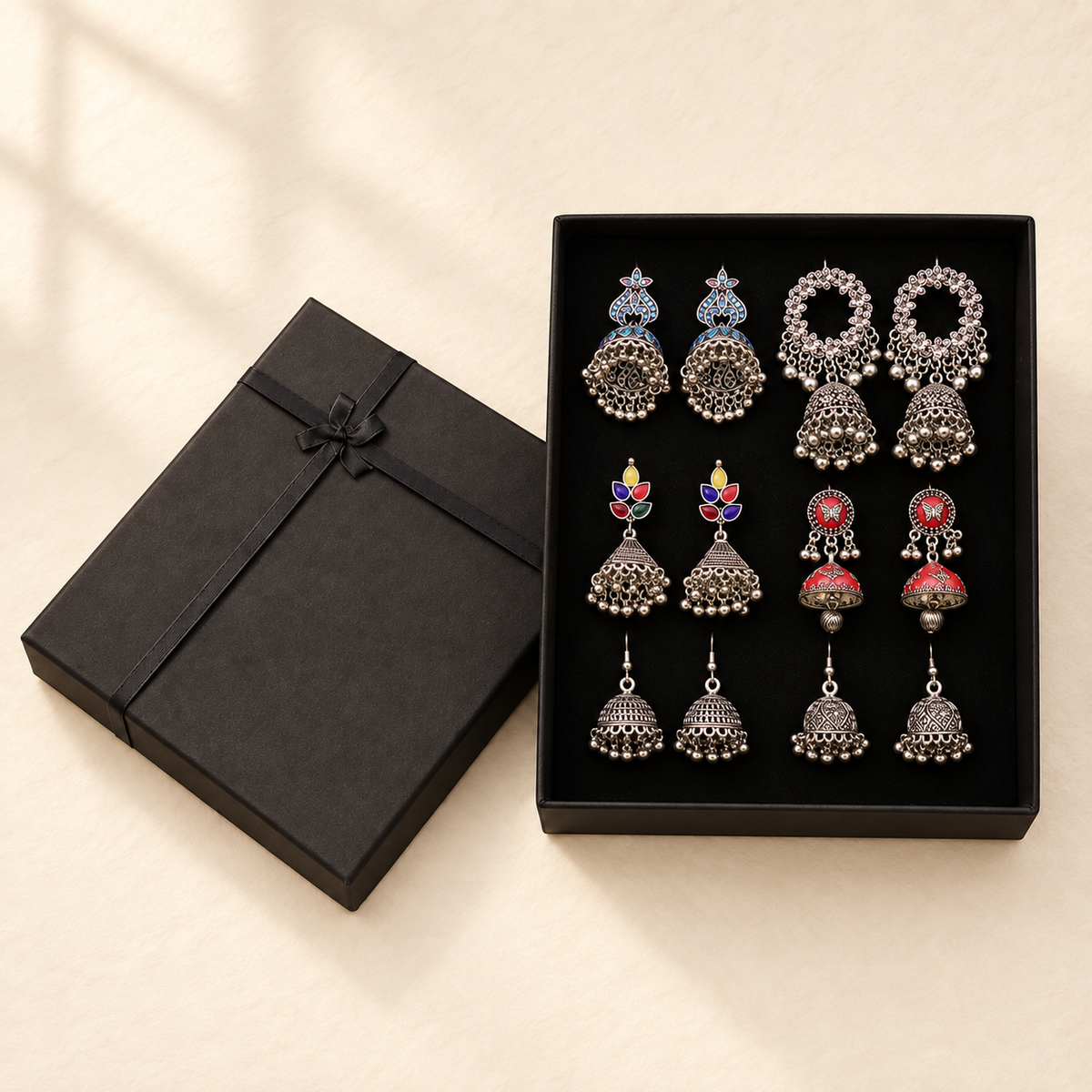 Rang-e-Chandni 6-Pair Jhumka Box