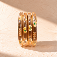Traditional Crystal Plastic Bangles – 4 Piece Set