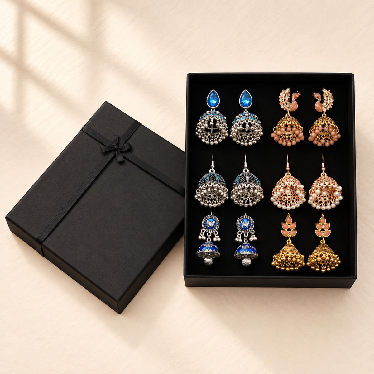 Rang-e-Mehfil 6-Pair Jhumka Gift Box