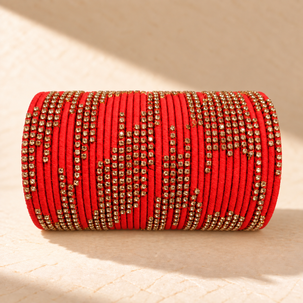 Zari Stone 3-Dozen Thread Bangle Set – Assorted Colors