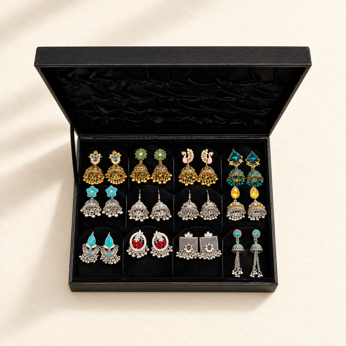 Rang-e-Noor 12-Pair Jhumka Box