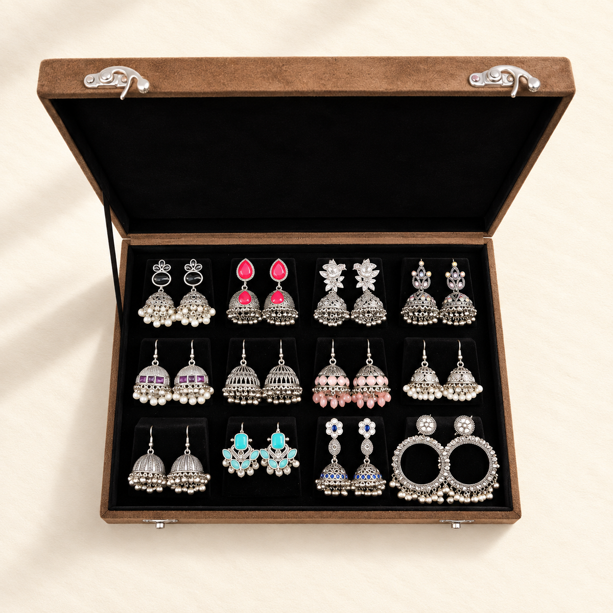 Chandni Nazakat 12-Pair Jhumka Box