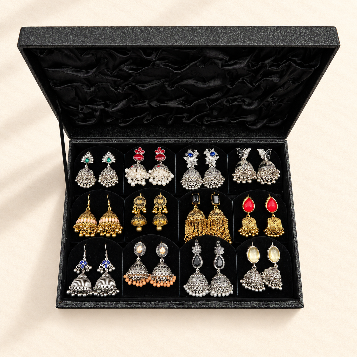 Shahi Noor 12-Pair Jhumka Box