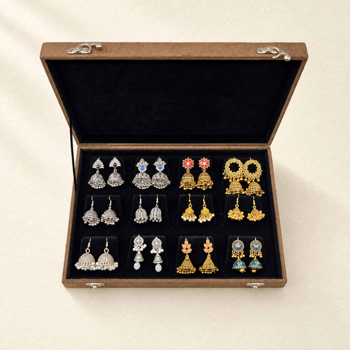 Noor-e-Zar 12-Pair Jhumka Box