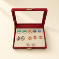 6-Pair Floral Stud Earrings Gift Box