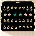 15-Pair Modern Stud & Hoop Earrings Box