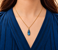 Blue Teardrop Pendant Necklace