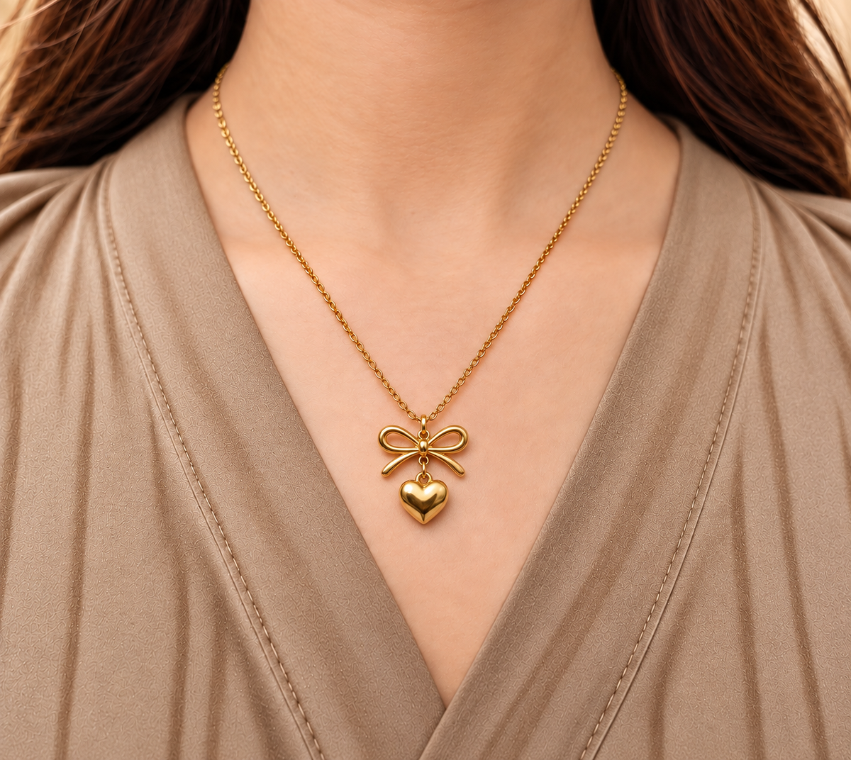 Gold Bow Necklace