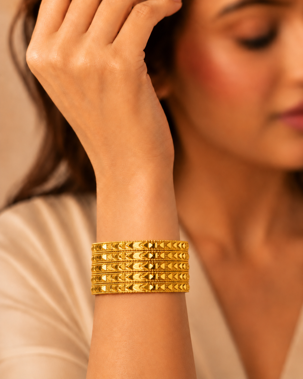 Golden Arrow Bangles (Gold Plated) – Set of 4 – view 2