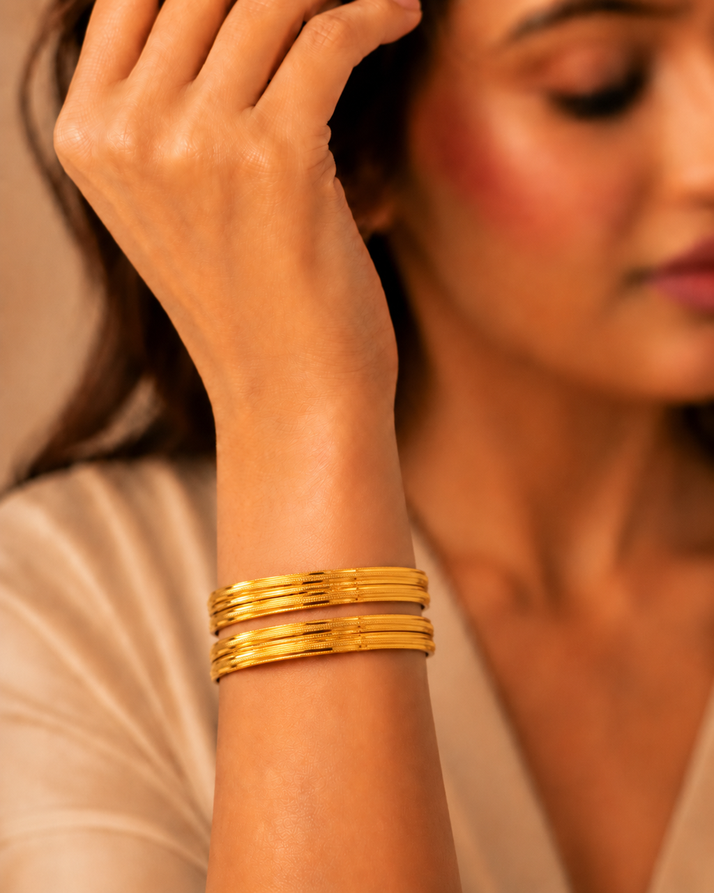 Classic Golden Bangles – Set of 2 – view 2
