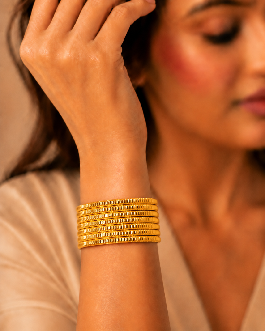 Radiant Gold-Plated Bangles – Set of 6 – view 2