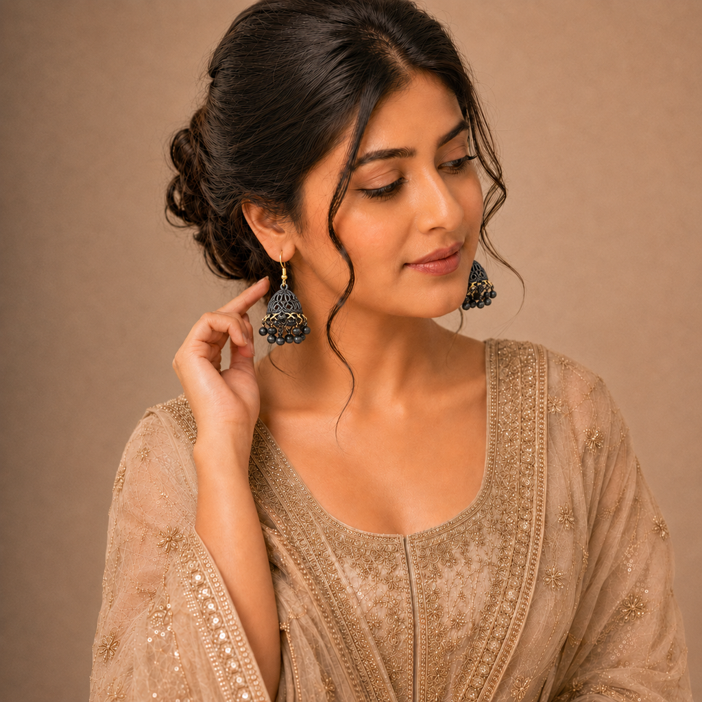 Silver & Colorful Jhumka Collection Box – 16 Pairs – Traditional Statement Earrings