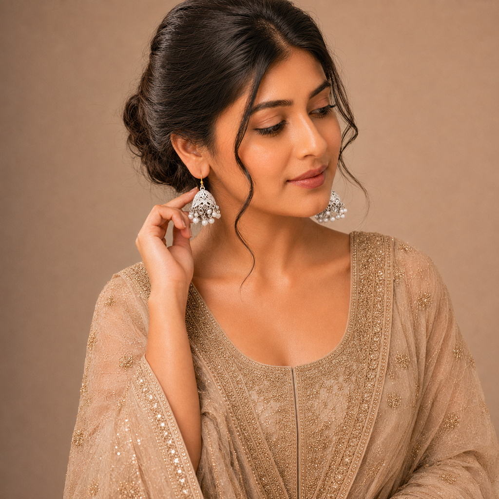 Silver & Colorful Jhumka Collection Box – 16 Pairs – Traditional Statement Earrings
