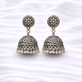 Antique Silver Jhumka Earrings (Close-Up)