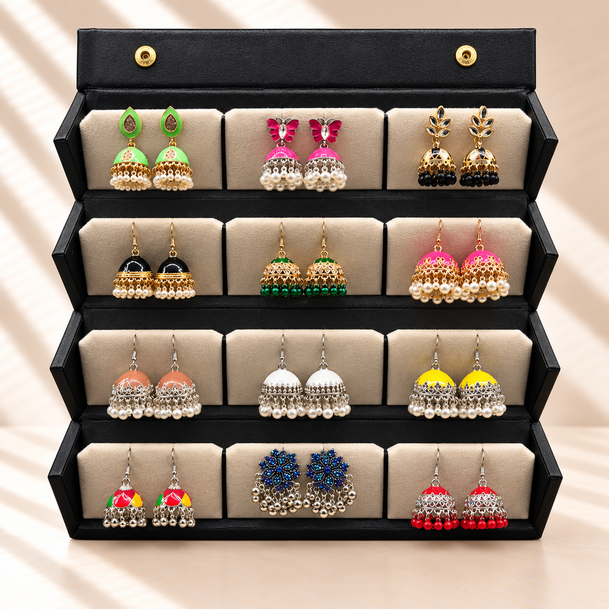 Rang-e-Jashn 12-Pair Multicolor Jhumka Box