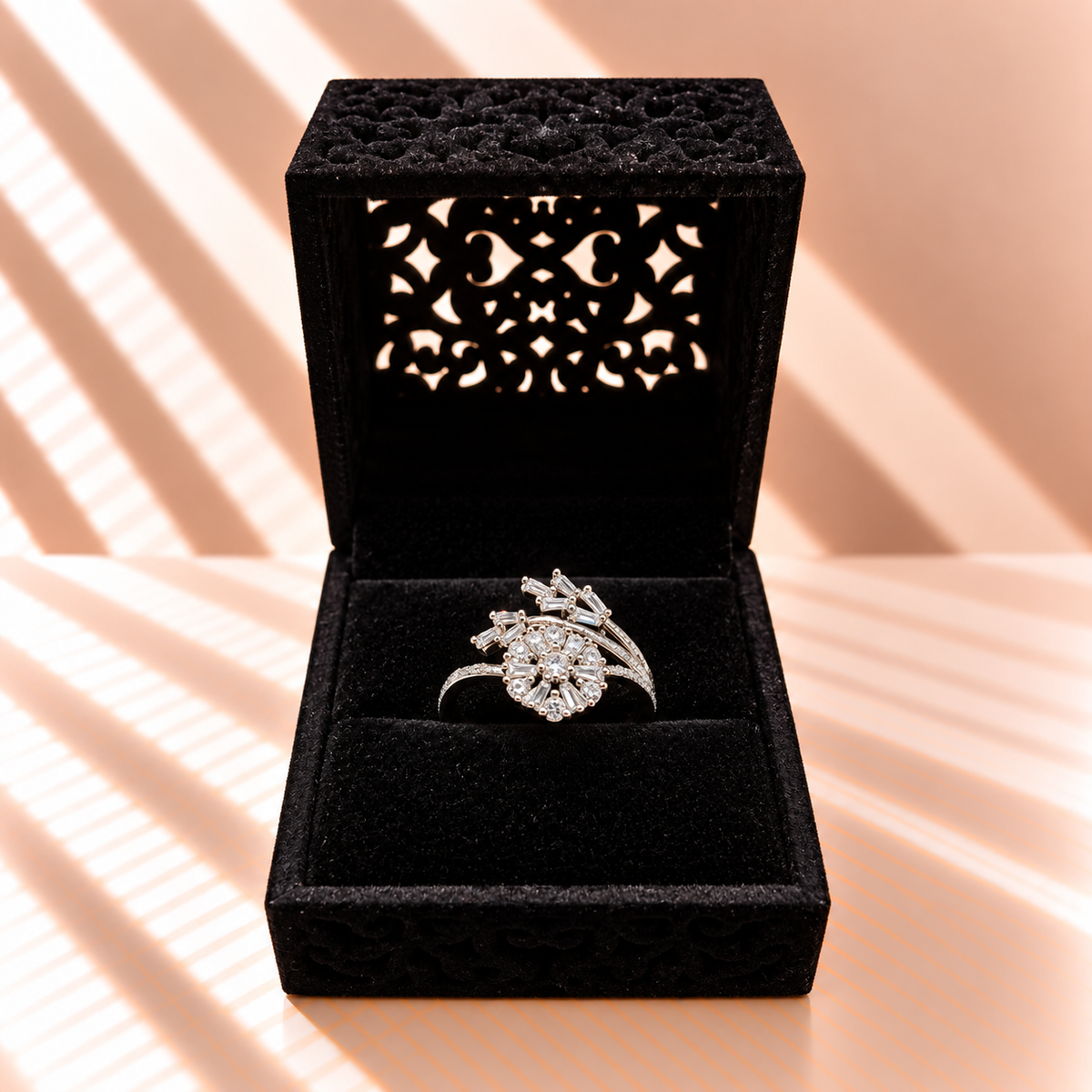 Crystal Floral Ring