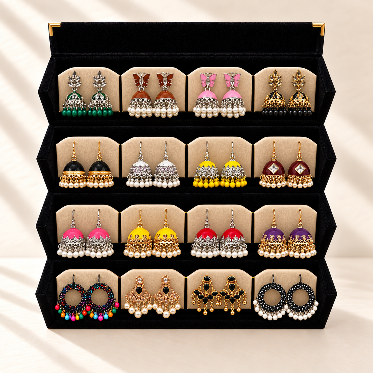 Rang-e-Gul 16-Pair Jhumka Box