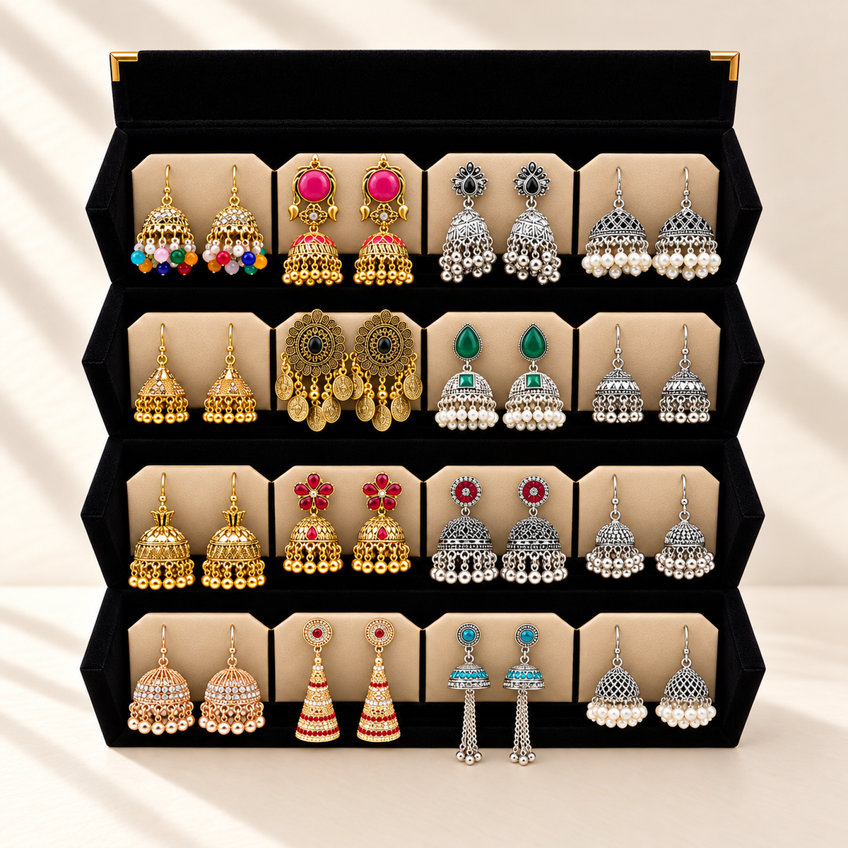 Rang-e-Shahi 16-Pair Jhumka Box
