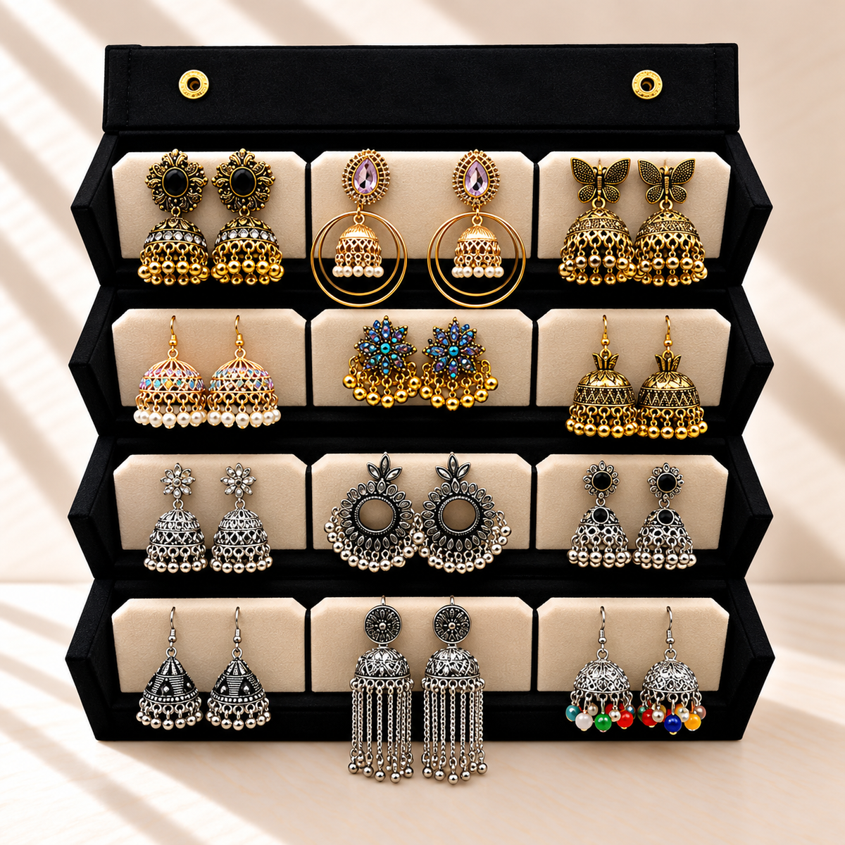 Noor-e-Zewar 12-Pair Jhumka Box