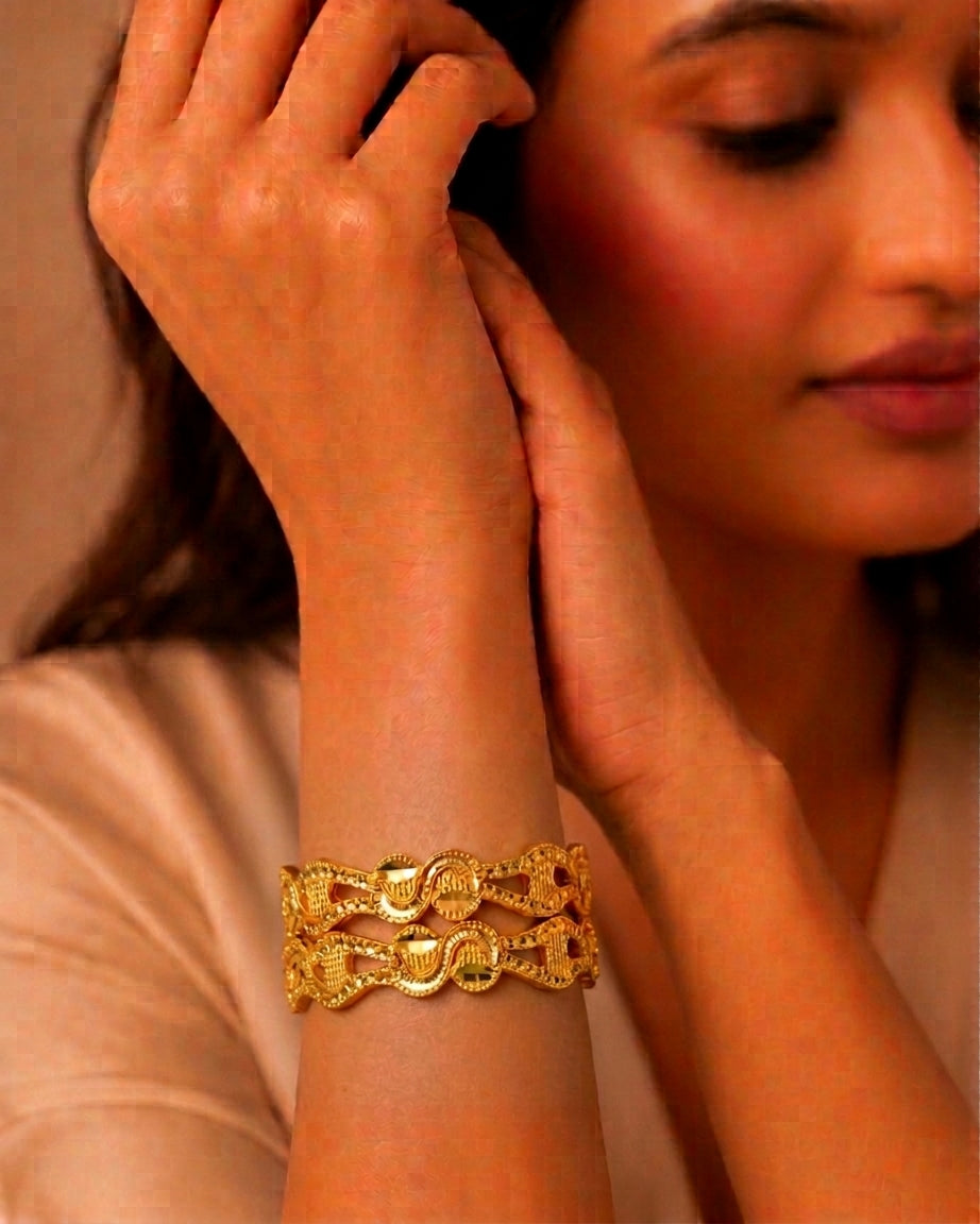 Infinity Charm Gold-Plated Bangles – Set of 2 – view 2