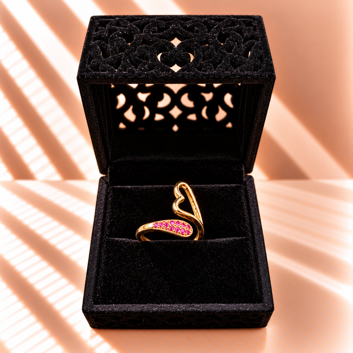 Pink Heart Glow Ring