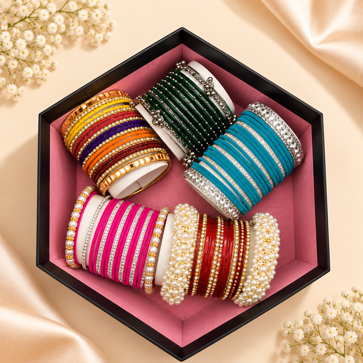 Rang-e-Mehfil 5-Set Multicolor Bangle Box