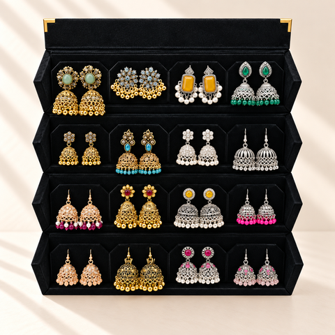 Zar-e-Mahal 16-Pair Jhumka Box