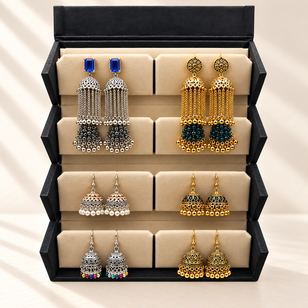 Zar-e-Sultan 8-Pair Jhumka Box
