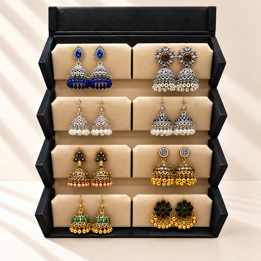 Noor-e-Zevar 8-Pair Jhumka Box