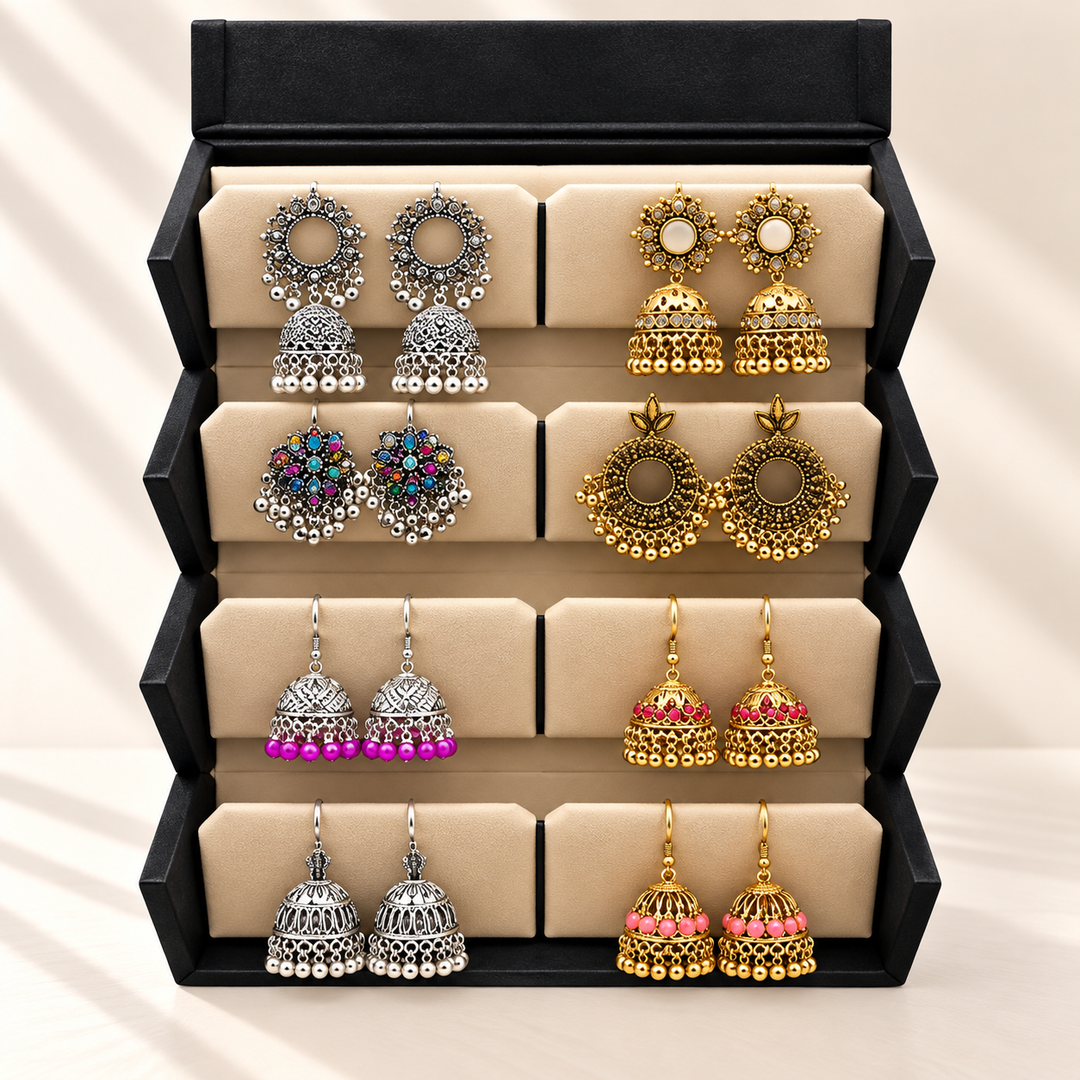 Zar-e-Mehfil 8-Pair Jhumka Box