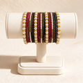 Shahi Maroon & Black Pearl Bangle Set