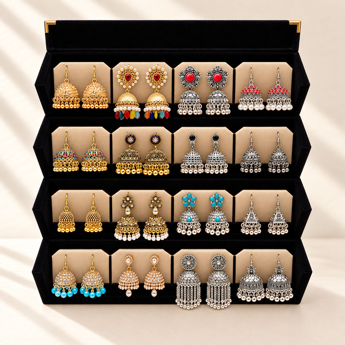 Rang-e-Zevar 16-Pair Jhumka Box
