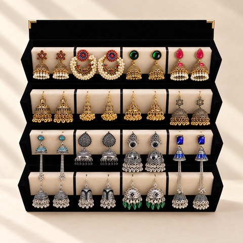 Gulrukh 16-Pair Traditional Jhumka Box