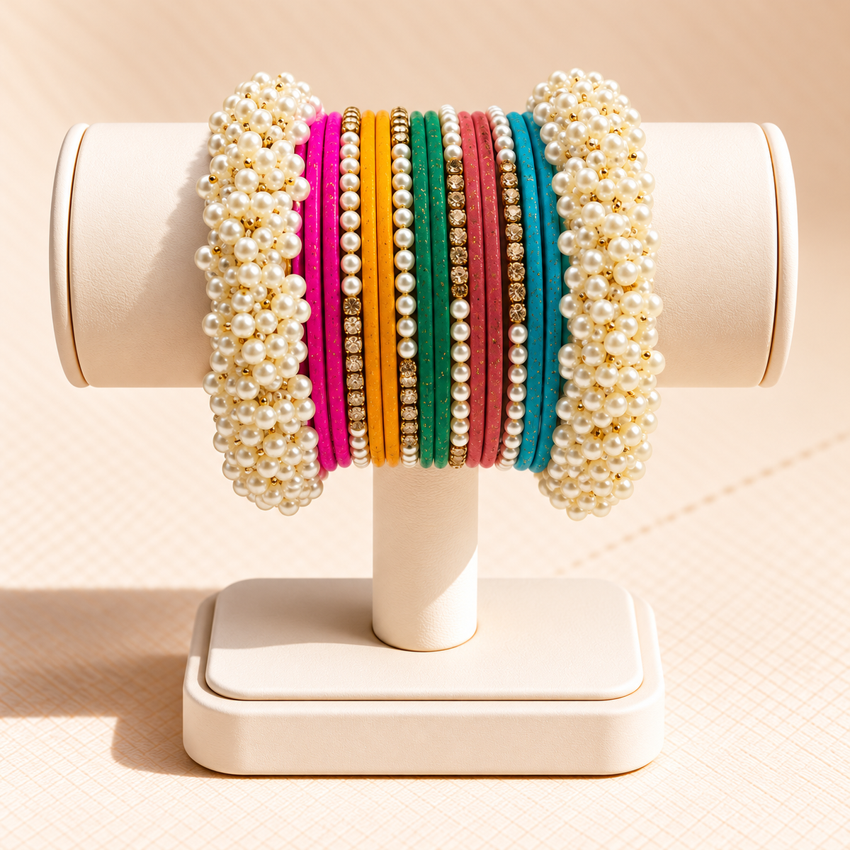 Rang-e-Moti Multicolor Pearl Bangle Set