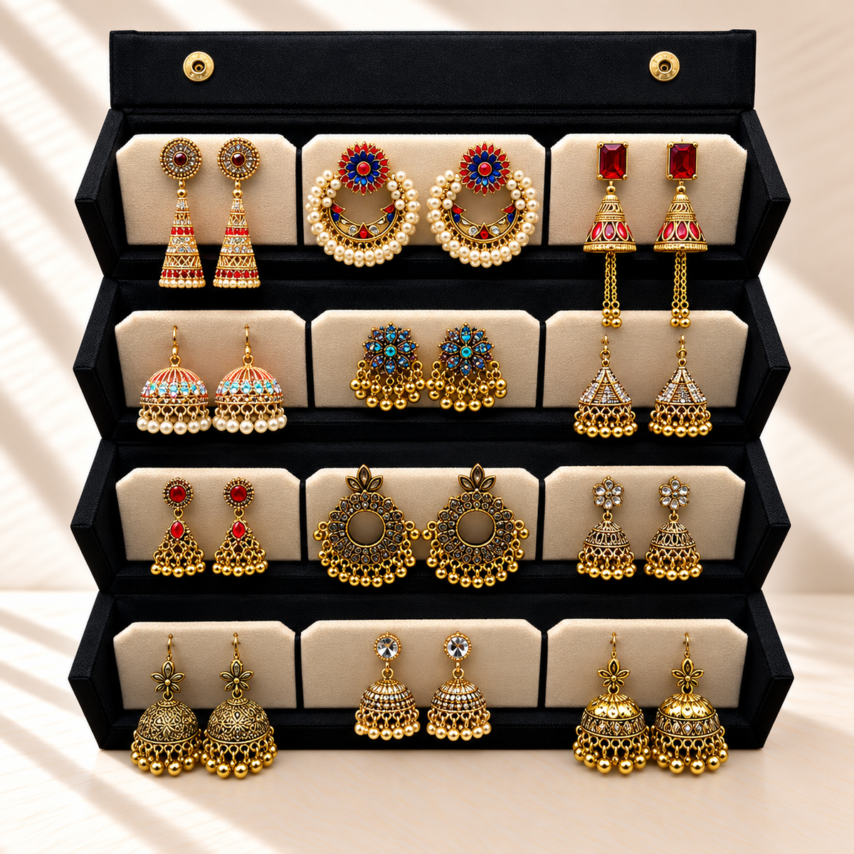 Mehr-e-Darbar 12-Pair Jhumka Box