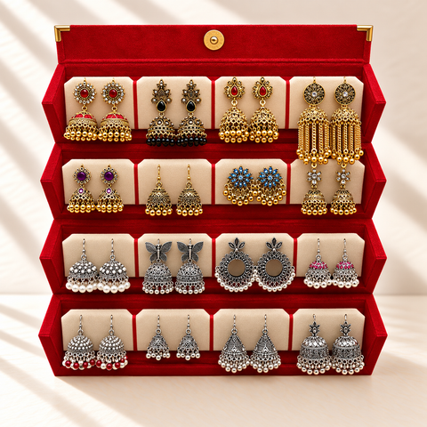 Zar-e-Shahi 16-Pair Jhumka Box