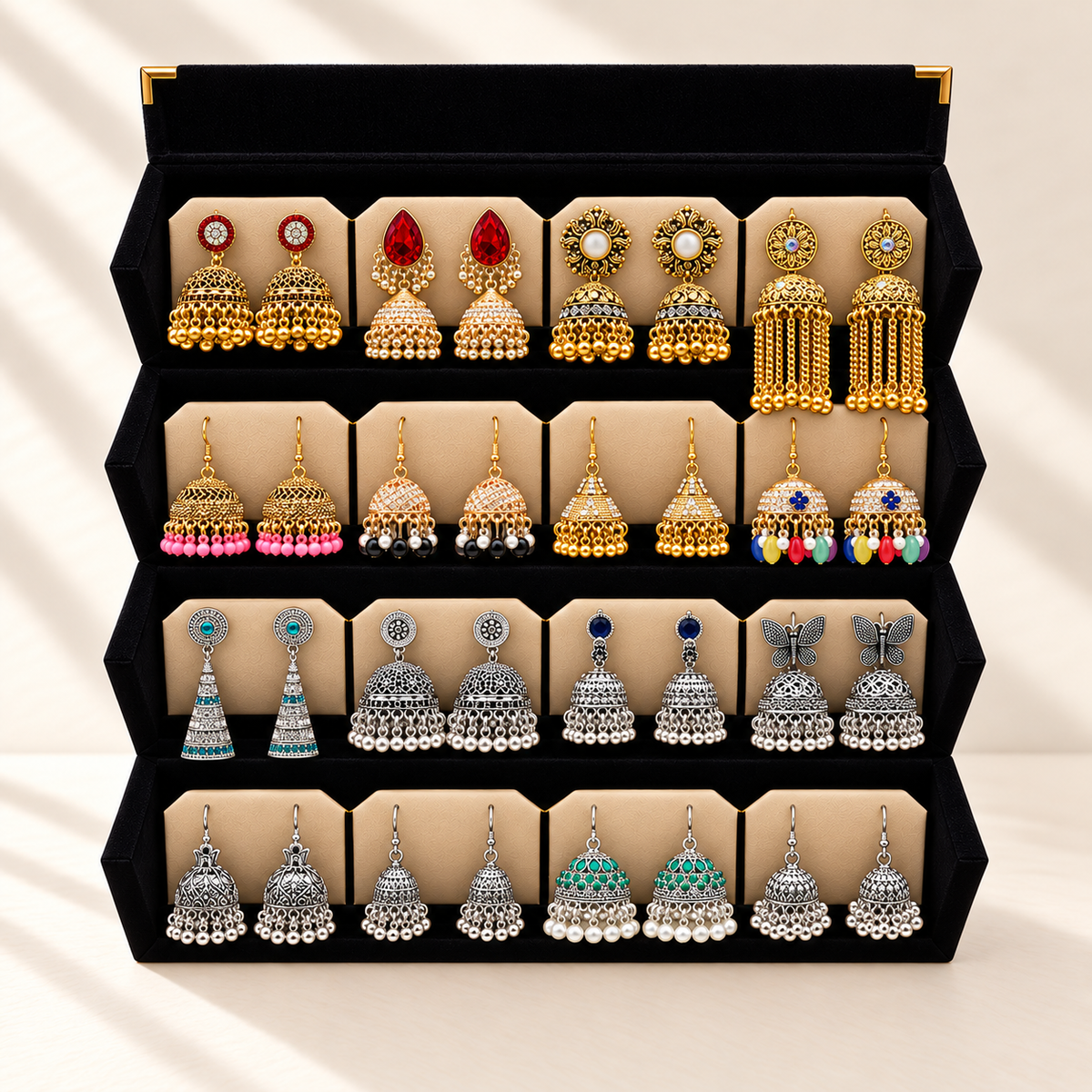 Mehfil-e-Noor 16-Pair Jhumka Box