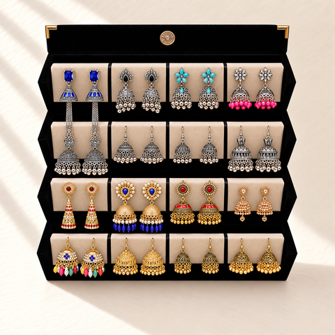 Mehrunnisa 16-Pair Traditional Jhumka Box