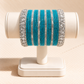 Ferozi Sitara Turquoise & Silver Bangle Set