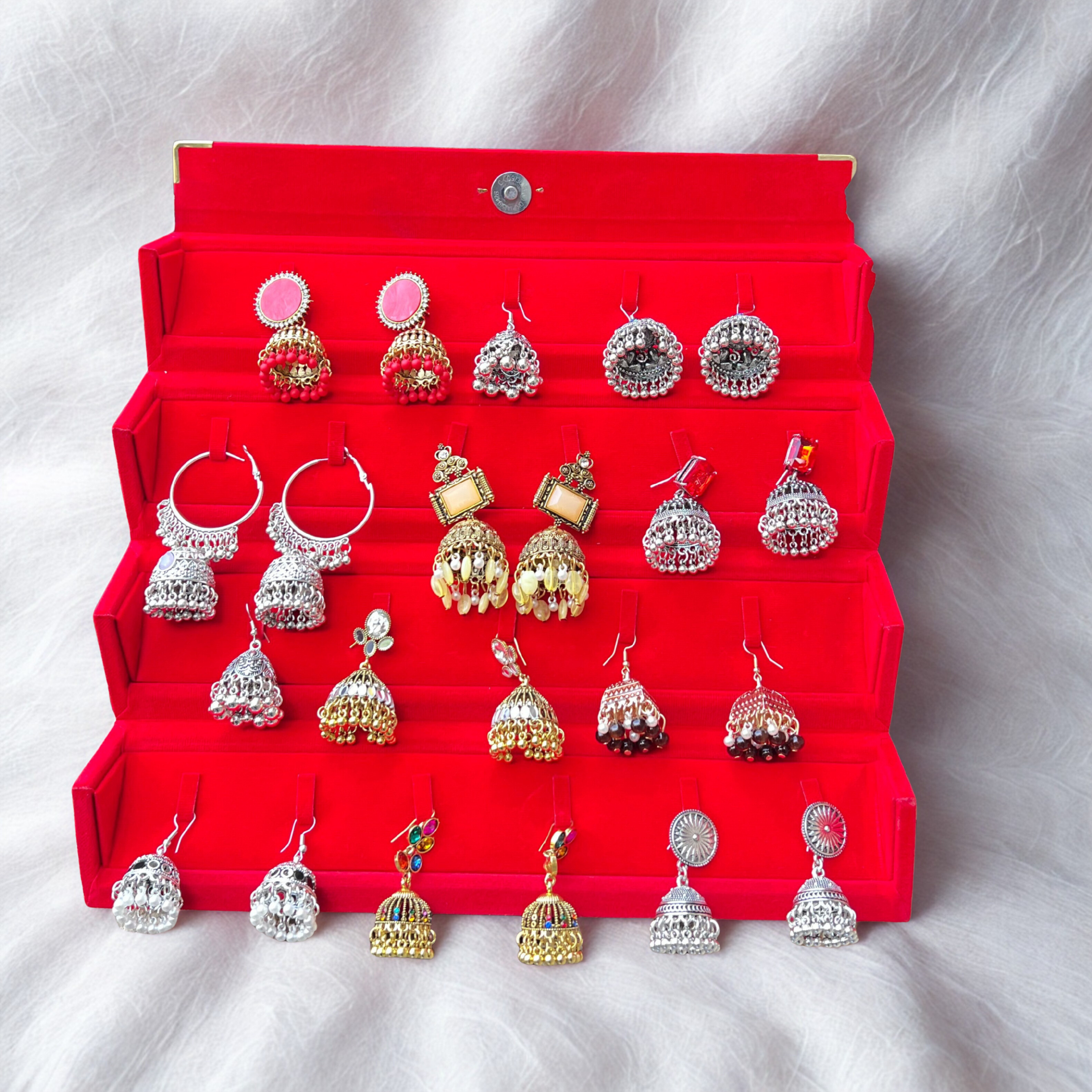 11 Pair Stylish Jhumka Earrings Box | Traditional & Fancy Jewelry Set for Women