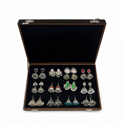 Premium Jhumka Box – Classic & Colorful Earring Set
