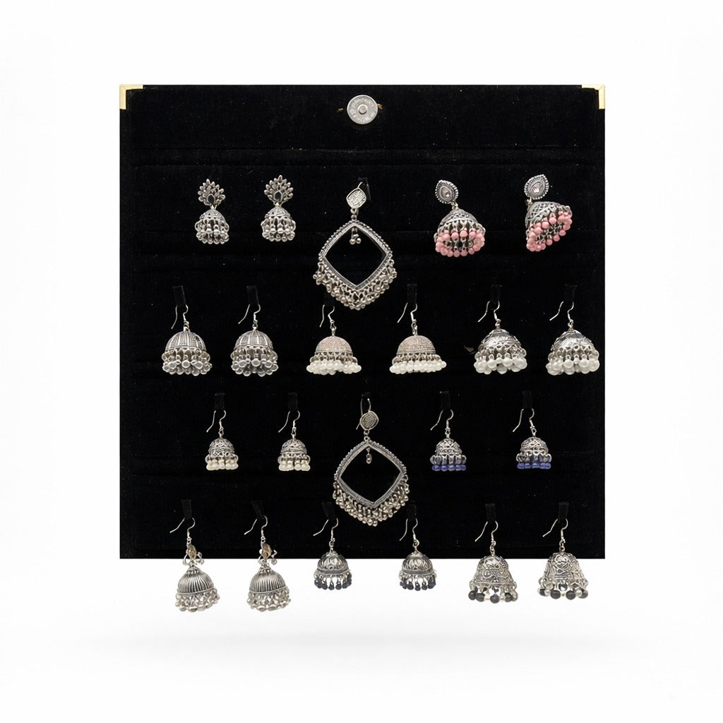 Silver Jhumka Earring Box – Premium Variety Set