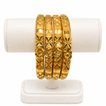 Golden Bloom Bangles(Gold Plated) – Set of 4