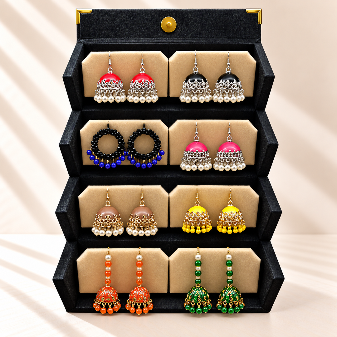 Rang-e-Noor 8-Pair Jhumka Box