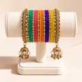 Rang-e-Bahaar Multicolor Gold Charm Bangle Set