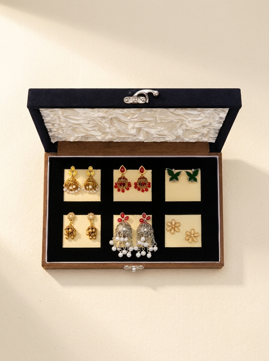 Elegant Earrings Gift Box Set – Wedding & Eid Collection